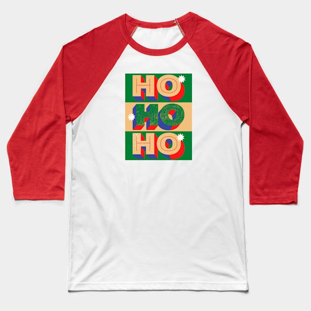 Ho! Ho! Ho! Merry Christmas 🎄 Baseball T-Shirt by Pop Cult Store